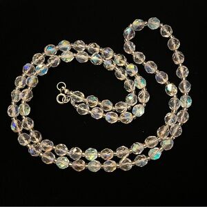 Long AB clear beaded necklace
